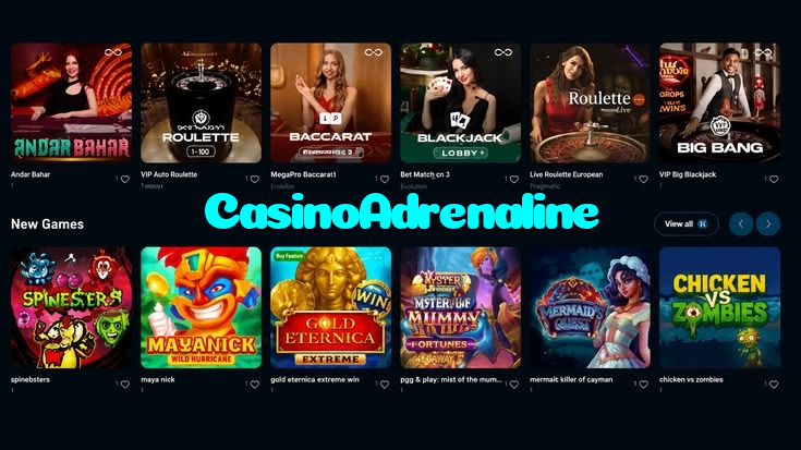 CasinoAdrenaline casino presented on mobile device in Pakistan with slots and live games
